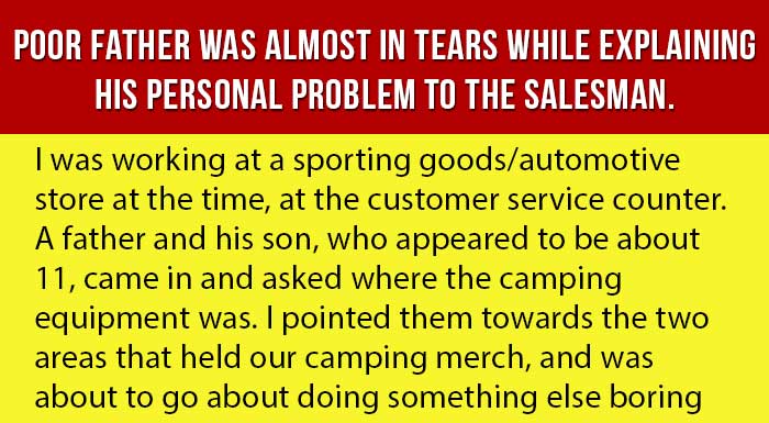 Poor Father Was Almost In Tears While Explaining His Personal Problem To The Salesman.