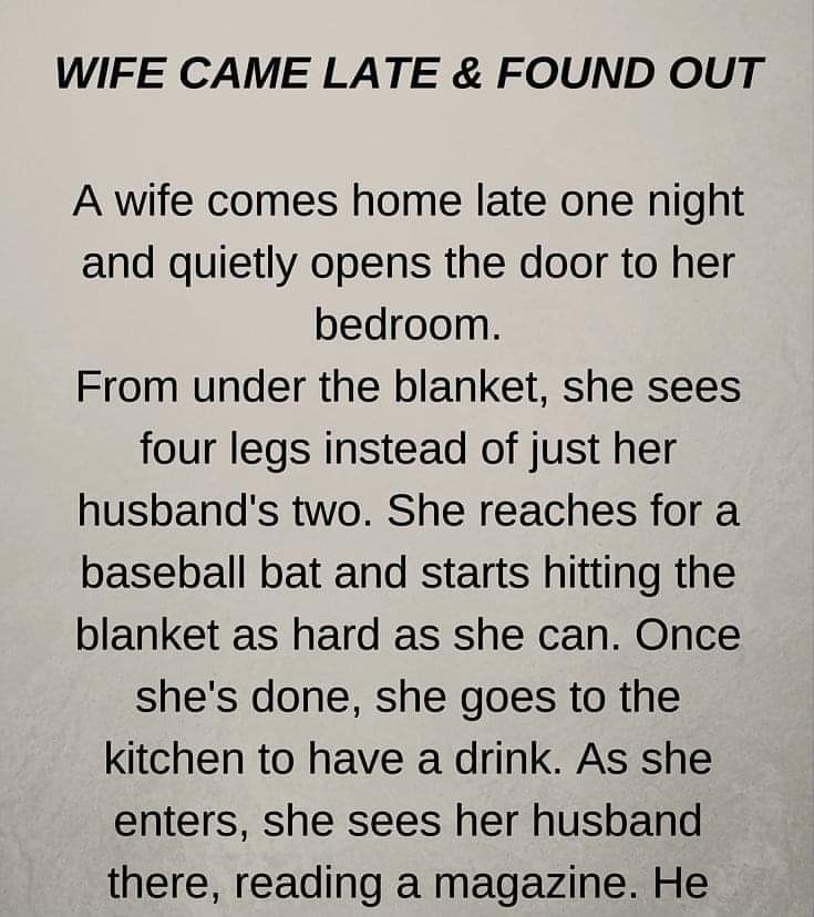 WIFE CAME LATE & FOUND OUT (FUNNY SHORT STORY)