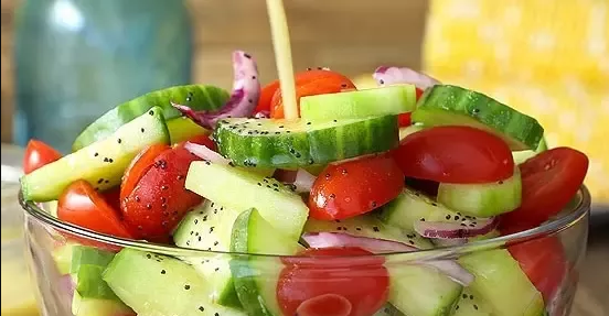 Never make a salad with tomatoes and cucumbers together.