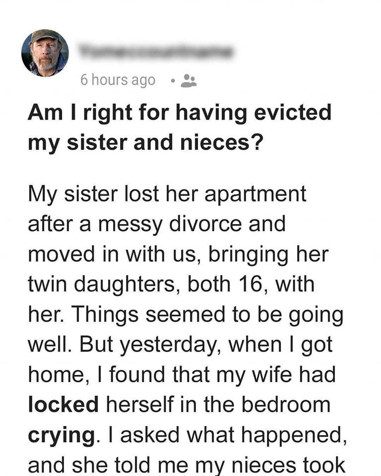 Why he evicted his sister and nieces