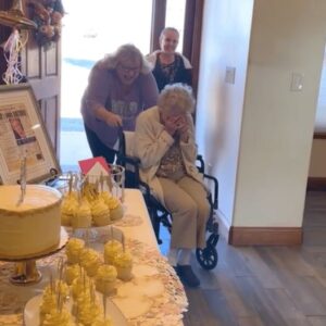 100-Yr-Old Birthday Girl Breaks Down At Surprise Party Waiting For Her