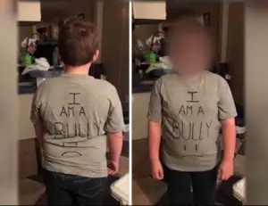 A mother gains online attention for the shirt she compelled her son to wear to school