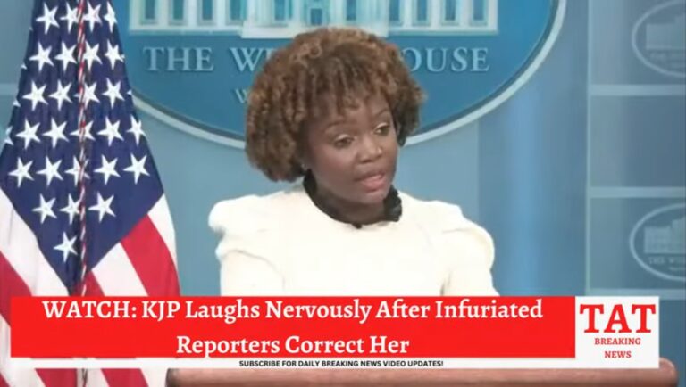 WATCH: KJP Laughs Nervously After Infuriated Reporters Correct Her