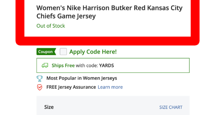 Women’s Harrison Butker NFL Jerseys Reportedly Sold Out